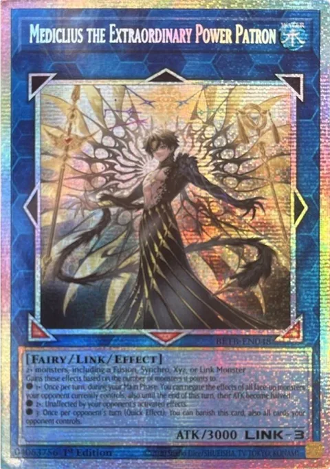 Mediclius the Extraordinary Power Patron Starlight Rare BETB-EN048 Yu-Gi-Oh card from Beyond the Brave