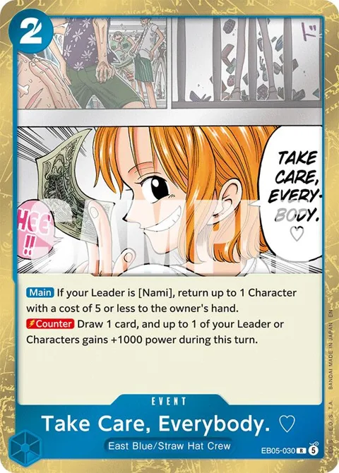 Take Care, Everybody. EB05-030 One Piece card from Extra Booster: One Piece Heroines Edition Vol. 2