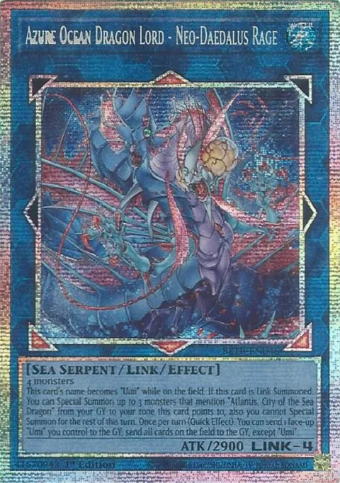 Azure Ocean Dragon Lord - Neo-Daedalus Rage Starlight Rare BETB-EN046 Yu-Gi-Oh card from Beyond the Brave