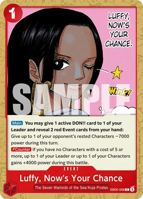 Luffy, Now's Your Chance EB05-008 One Piece card from Extra Booster: One Piece Heroines Edition Vol. 2