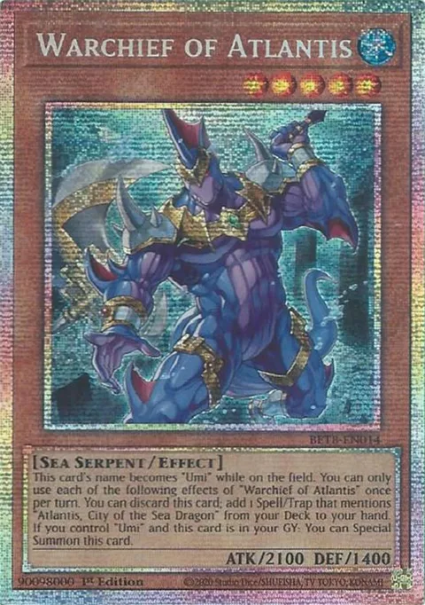 Warchief of Atlantis Starlight Rare BETB-EN014 Yu-Gi-Oh card from Beyond the Brave
