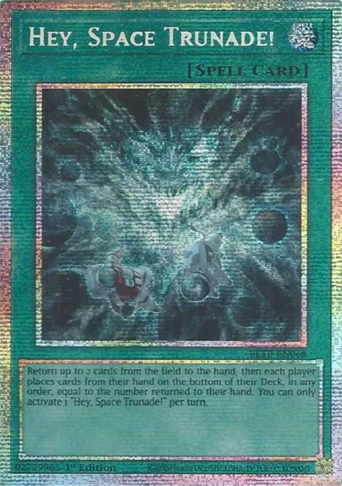 Hey, Space Trunade! Starlight Rare BETB-EN068 Yu-Gi-Oh card from Beyond the Brave