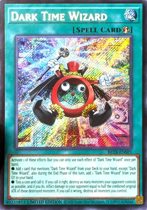 Dark Time Wizard Secret Rare BETB-ENSP1 Yu-Gi-Oh card from Beyond the Brave