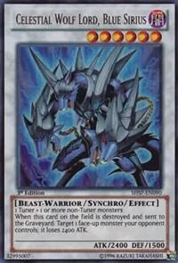 Celestial Wolf Lord, Blue Sirius SHSP-EN090 1st Edition Yu-Gi-Oh card from Shadow Specters
