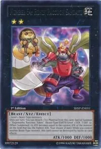 Number 64: Ronin Raccoon Sandayu SHSP-EN051 1st Edition Yu-Gi-Oh card from Shadow Specters