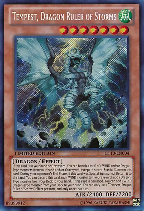 Tempest, Dragon Ruler of Storms CT10-EN004 Yu-Gi-Oh card from 2013 Collectors Tins
