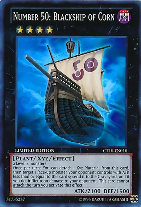 Number 50: Blackship of Corn CT10-EN018 Yu-Gi-Oh card from 2013 Collectors Tins
