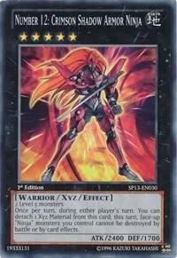 Number 12: Crimson Shadow Armor Ninja SP13-EN030 Unlimited Yu-Gi-Oh card from Star Pack 2013
