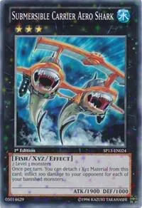 Submersible Carrier Aero Shark Starfoil SP13-EN024 1st Edition Yu-Gi-Oh card from Star Pack 2013