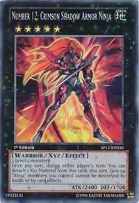Number 12: Crimson Shadow Armor Ninja Starfoil SP13-EN030 Unlimited Yu-Gi-Oh card from Star Pack 2013