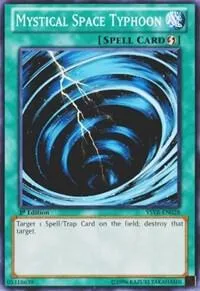 Mystical Space Typhoon YSYR-EN028 1st Edition Yu-Gi-Oh card from Starter Deck: Yugi Reloaded