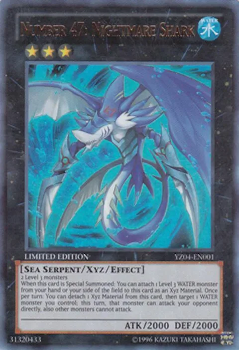 Number 47: Nightmare Shark YZ04-EN001 Yu-Gi-Oh card from Yu-Gi-Oh! ZEXAL Manga Promotional Cards