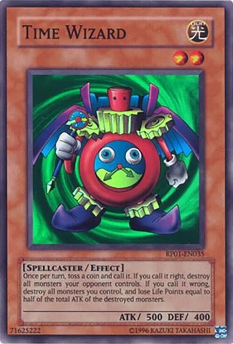 Time Wizard RP01-EN035 RP01 Unlimited Super Rare Yu-Gi-Oh card from Retro Pack