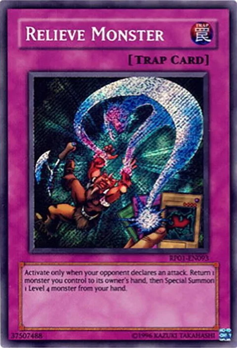 Relieve Monster RP01-EN093 RP01 Unlimited Secret Rare Yu-Gi-Oh card from Retro Pack