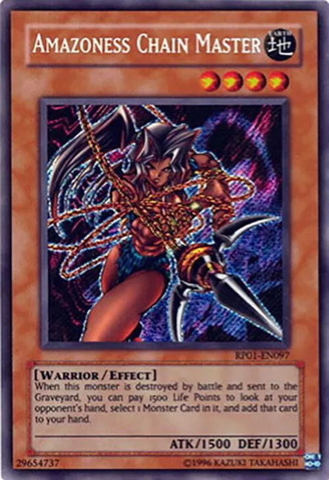 Amazoness Chain Master RP01-EN097 RP01 Unlimited Secret Rare Yu-Gi-Oh card from Retro Pack