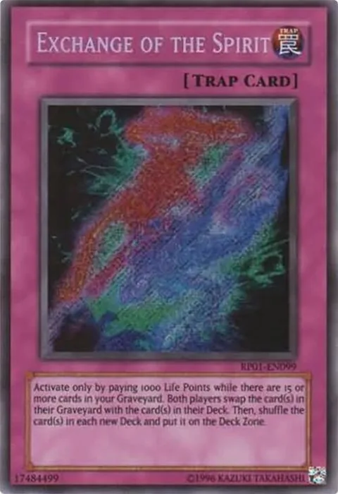 Exchange of the Spirit RP01-EN099 RP01 Unlimited Secret Rare Yu-Gi-Oh card from Retro Pack
