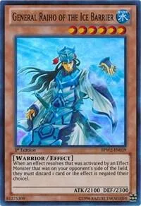 General Raiho of the Ice Barrier BPW2-EN039 Yu-Gi-Oh card from Battle Pack 2: War of the Giants Round 2