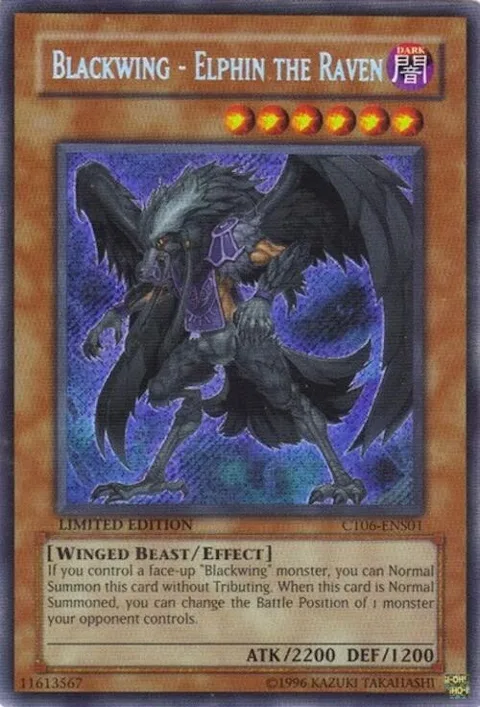 Blackwing - Elphin the Raven CT06-ENS01 Yu-Gi-Oh card from 2009 Collectors Tin