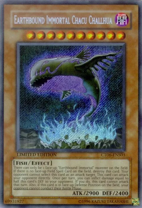 Earthbound Immortal Chacu Challhua CT06-ENS03 Yu-Gi-Oh card from 2009 Collectors Tin