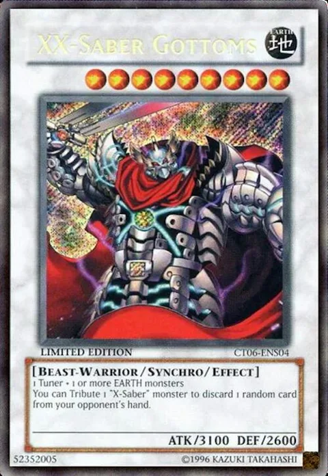 XX-Saber Gottoms CT06-ENS04 Yu-Gi-Oh card from 2009 Collectors Tin