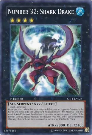 Number 32: Shark Drake Starfoil SP14-EN023 Yu-Gi-Oh card from Star Pack 2014