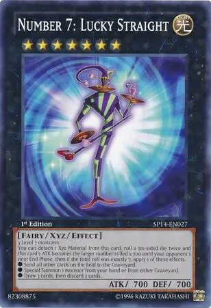 Number 7: Lucky Straight Starfoil SP14-EN027 Yu-Gi-Oh card from Star Pack 2014