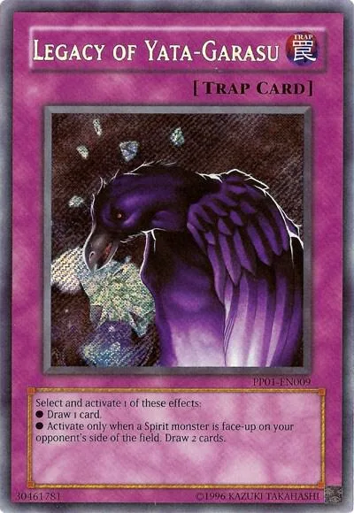 Legacy of Yata-Garasu Secret Rare PP01-EN009 Yu-Gi-Oh card from Premium Pack 1