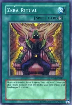 Zera Ritual Secret Rare PP01-EN010 Yu-Gi-Oh card from Premium Pack 1