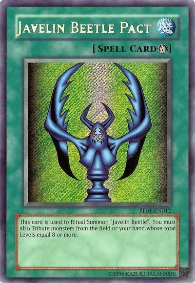 Javelin Beetle Pact Secret Rare PP01-EN012 Yu-Gi-Oh card from Premium Pack 1