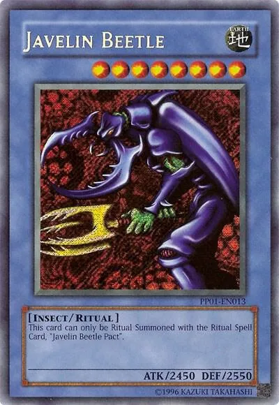 Javelin Beetle Secret Rare PP01-EN013 Yu-Gi-Oh card from Premium Pack 1