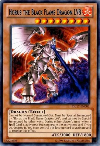 Horus the Black Flame Dragon LV8 Blue DL17-EN002 Yu-Gi-Oh card from Duelist League Promo
