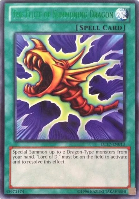 The Flute of Summoning Dragon Green DL17-EN013 Yu-Gi-Oh card from Duelist League Promo