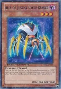 Ally of Justice Cycle Reader DT03-EN080 Yu-Gi-Oh card from Duel Terminal 3