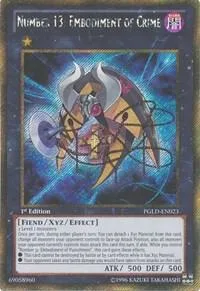 Number 13: Embodiment of Crime PGLD-EN023 Unlimited Yu-Gi-Oh card from Premium Gold