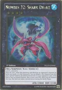 Number 32: Shark Drake PGLD-EN044 Unlimited Yu-Gi-Oh card from Premium Gold