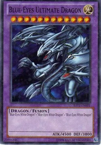 Blue-Eyes Ultimate Dragon Starfoil BATT-EN001 Yu-Gi-Oh card from Battle Pack Tournament Prize Cards