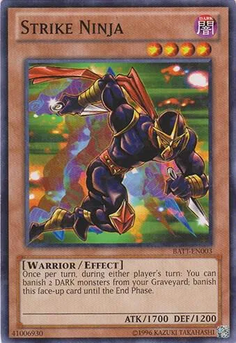 Strike Ninja Starfoil BATT-EN003 Yu-Gi-Oh card from Battle Pack Tournament Prize Cards