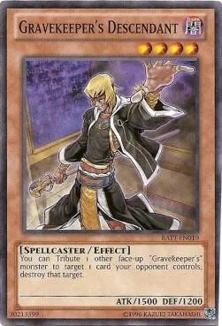 Gravekeeper's Descendant Starfoil BATT-EN010 Yu-Gi-Oh card from Battle Pack Tournament Prize Cards