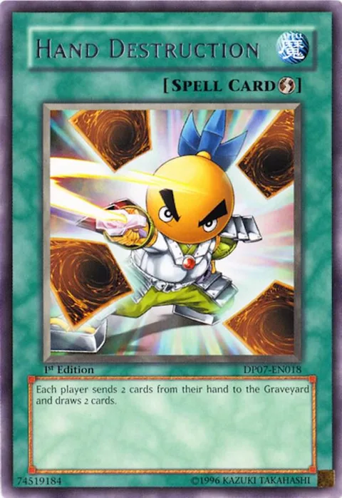 Hand Destruction DP07-EN018 Unlimited Yu-Gi-Oh card from Duelist Pack 7: Jesse Anderson