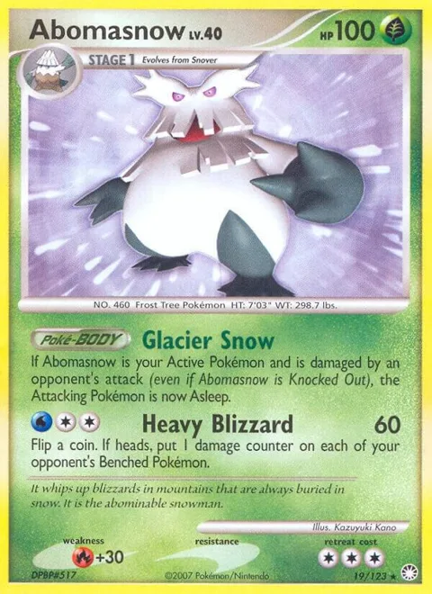 Abomasnow #19/123 Reverse Holofoil Pokémon card from Mysterious Treasures