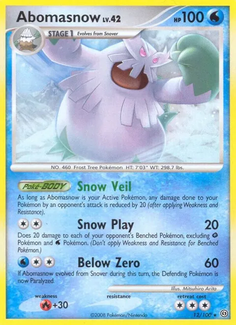 Abomasnow #12/100 Pokémon card from Stormfront