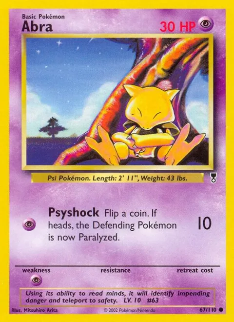 Abra #067/110 Reverse Holofoil Pokémon card from Legendary Collection