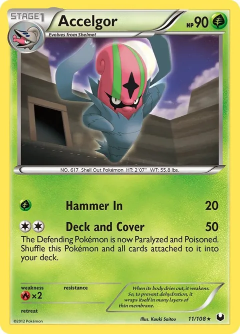 Accelgor #11/108 Pokémon card from Dark Explorers
