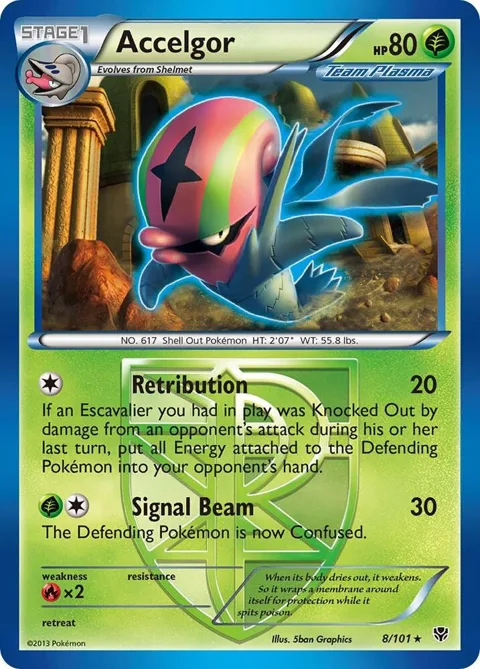 Accelgor Team Plasma #8/101 Reverse Holofoil Pokémon card from Plasma Blast