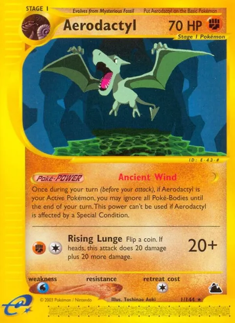 Aerodactyl #001/144 Reverse Holofoil Pokémon card from Skyridge