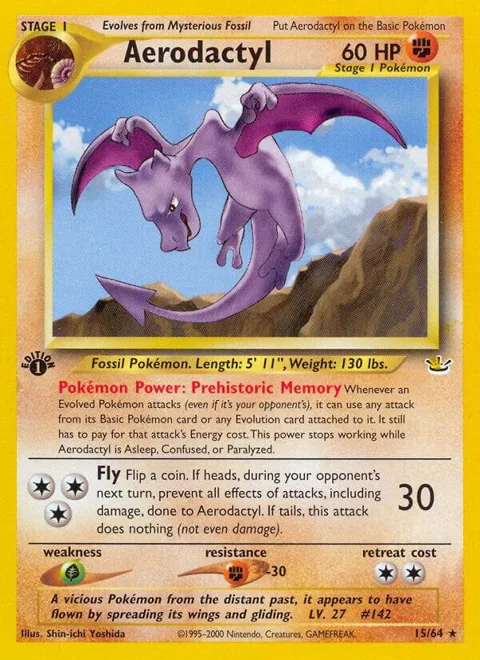 Aerodactyl #15/64 1st Edition Pokémon card from Neo Revelation