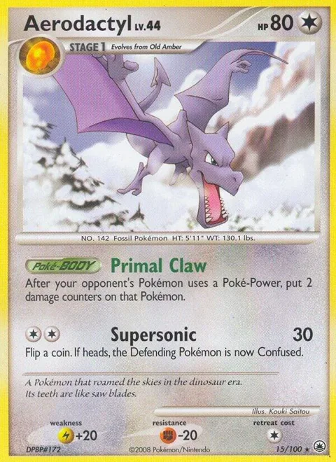 Aerodactyl #15/100 Pokémon card from Majestic Dawn