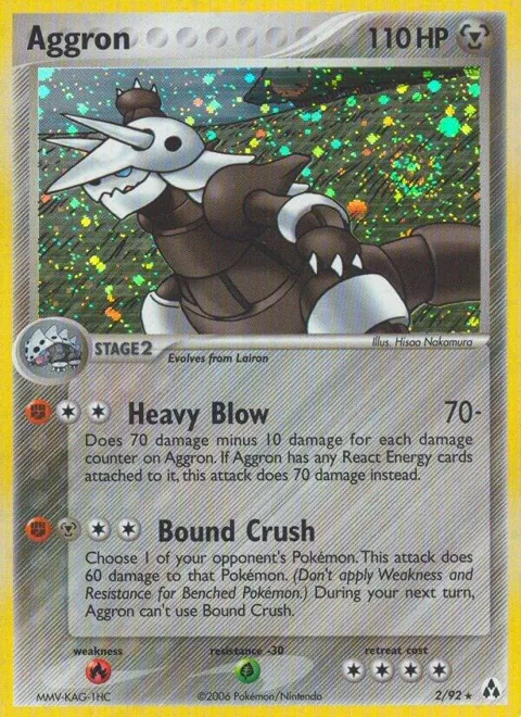 Aggron #2/92 Holofoil Pokémon card from EX Legend Maker
