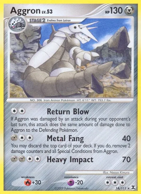 Aggron #14/111 Pokémon card from Rising Rivals