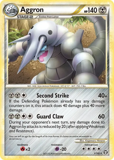 Aggron #1/102 Reverse Holofoil Pokémon card from Triumphant